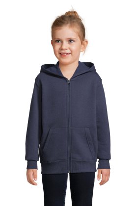 Sweat à capuche zippé pour enfants couleur pierre - 319 - BLEU ULTRAMARINE