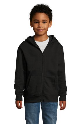 Sweat à capuche zippé pour enfants couleur pierre - 312 - NOIR