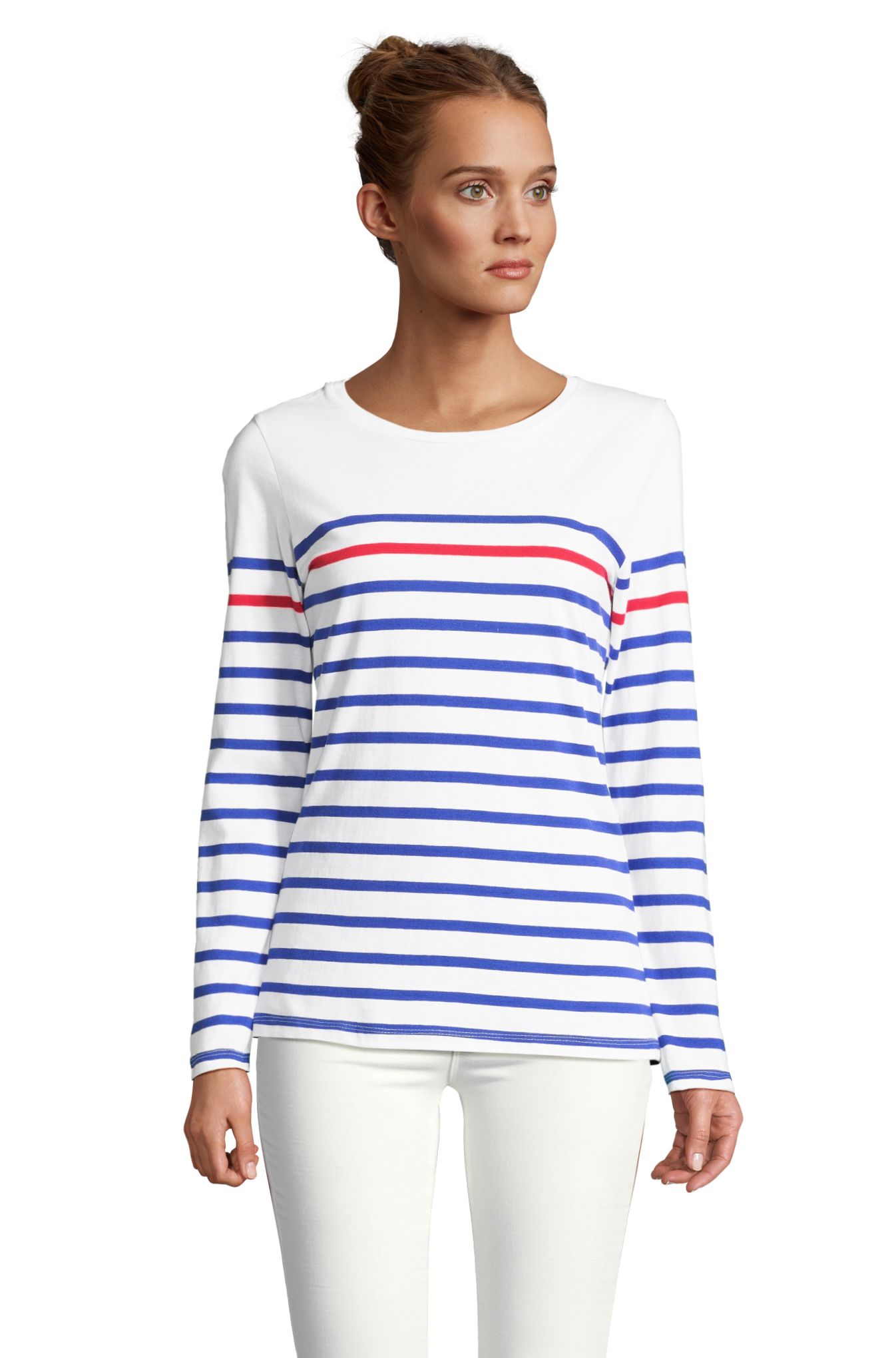 MATELOT LSL FEMMES - 872 - BLANC / BLEU ROYAL / ROUGE