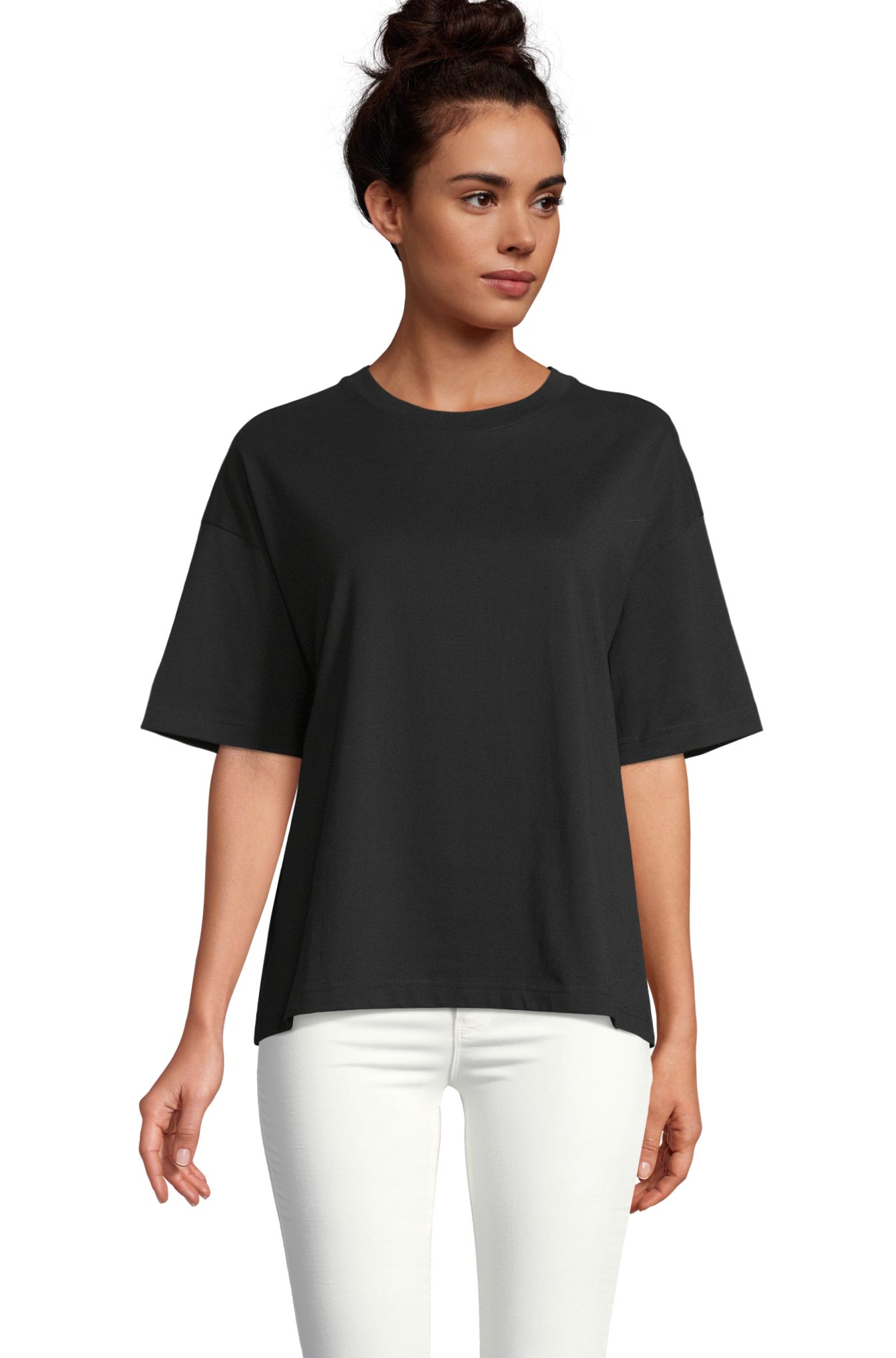 T-shirt oversize à coupe carrée pour femme - 309 - NOIR PROFOND