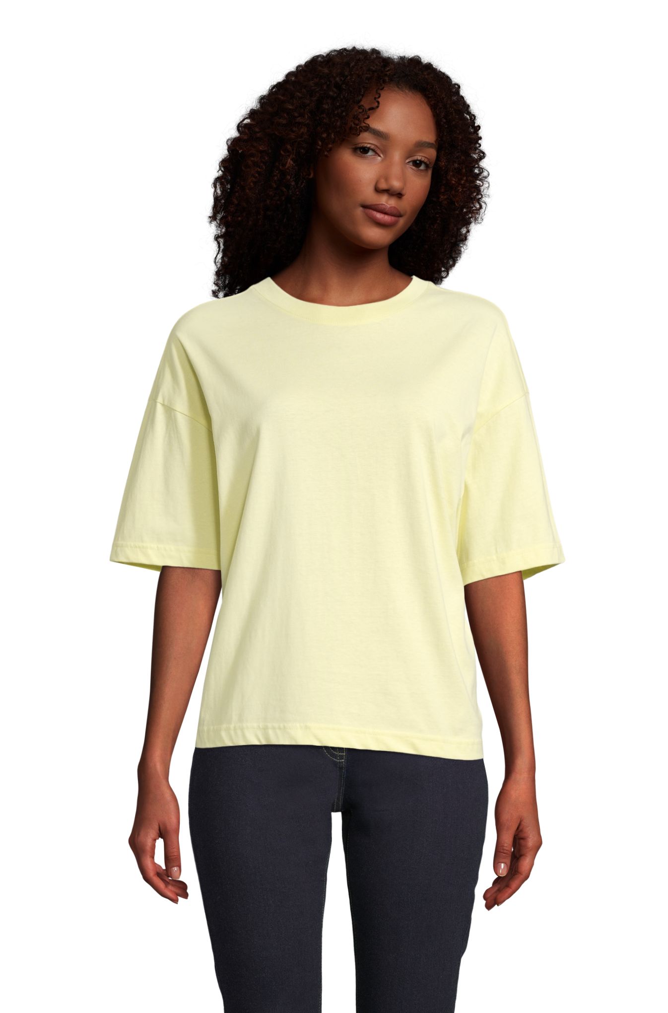 T-shirt oversize à coupe carrée pour femme - 260 - JAUNE CLAIR