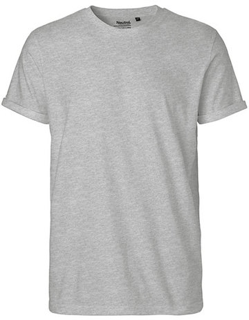 Heren T-shirt met oprolbare mouwen - 21 - Sportgrijs