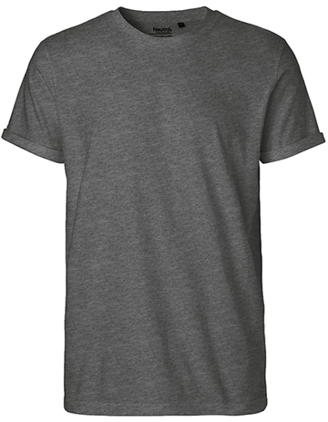 Heren T-shirt met oprolbare mouwen - 08 - Donkere heide