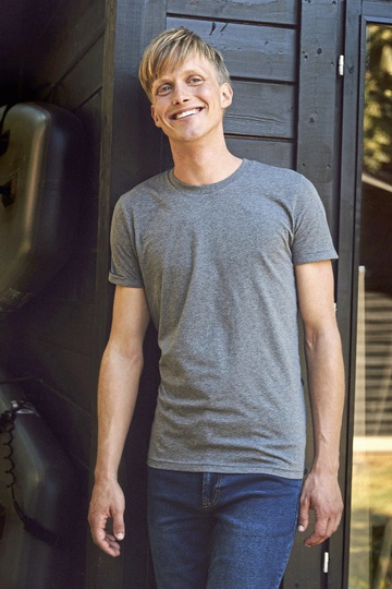 Heren T-shirt met oprolbare mouwen