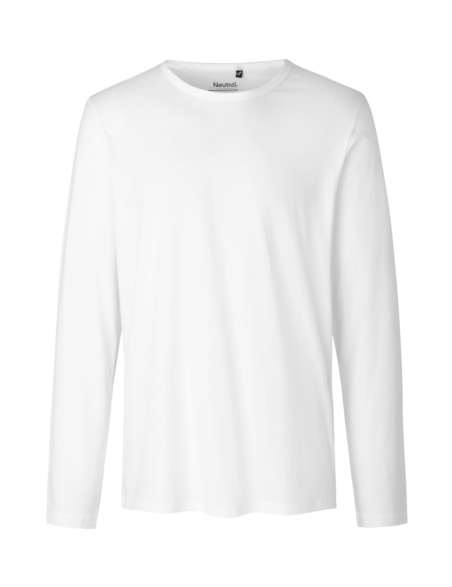 Heren T-shirt met lange mouwen - 01 - Wit