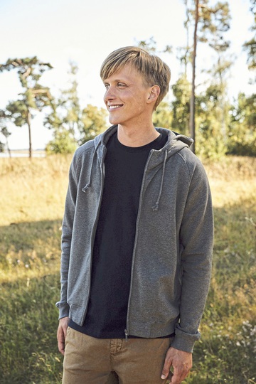 Unisex hoodie met verborgen rits