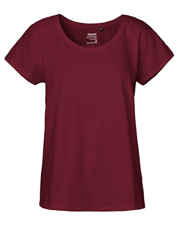 Dames T-shirt met losse pasvorm - 26 - Bordeaux