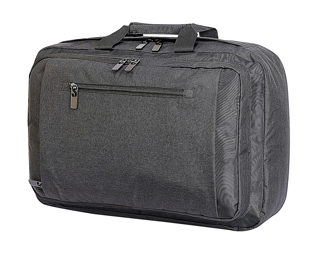 Bordeaux hybride laptoptas - 161 - Houtskoolmelange/Zwart