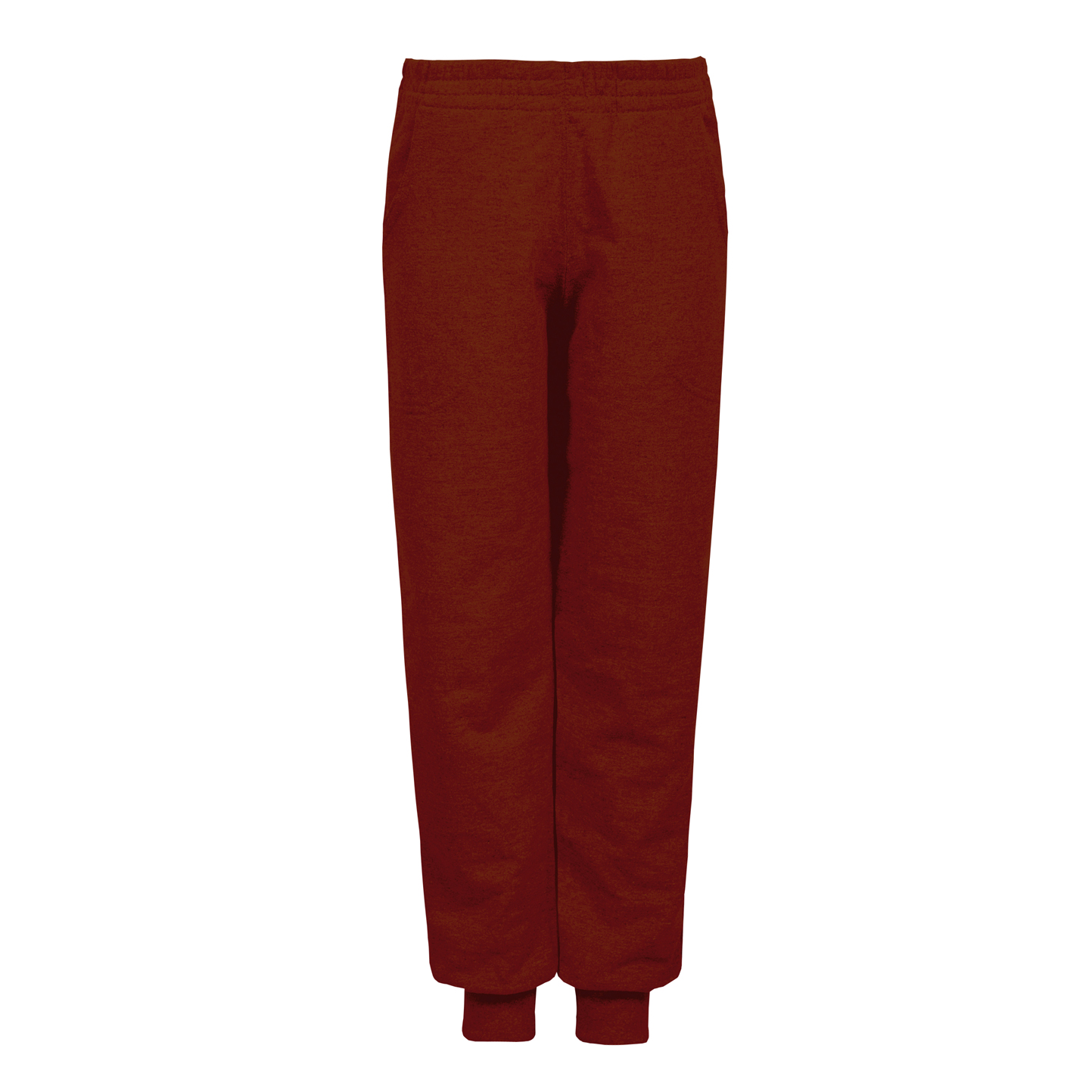 Pantalon enfant en molleton français avec bas côtelés - 48 - Bordeaux Sport