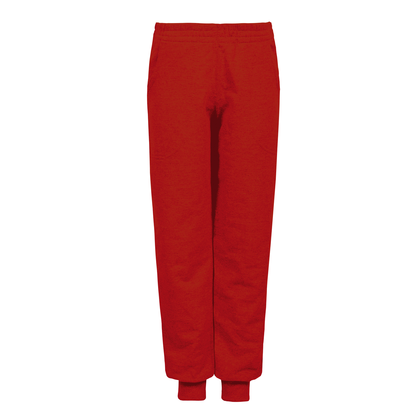Pantalon enfant en molleton français avec bas côtelés - 28 - Rouge Sport