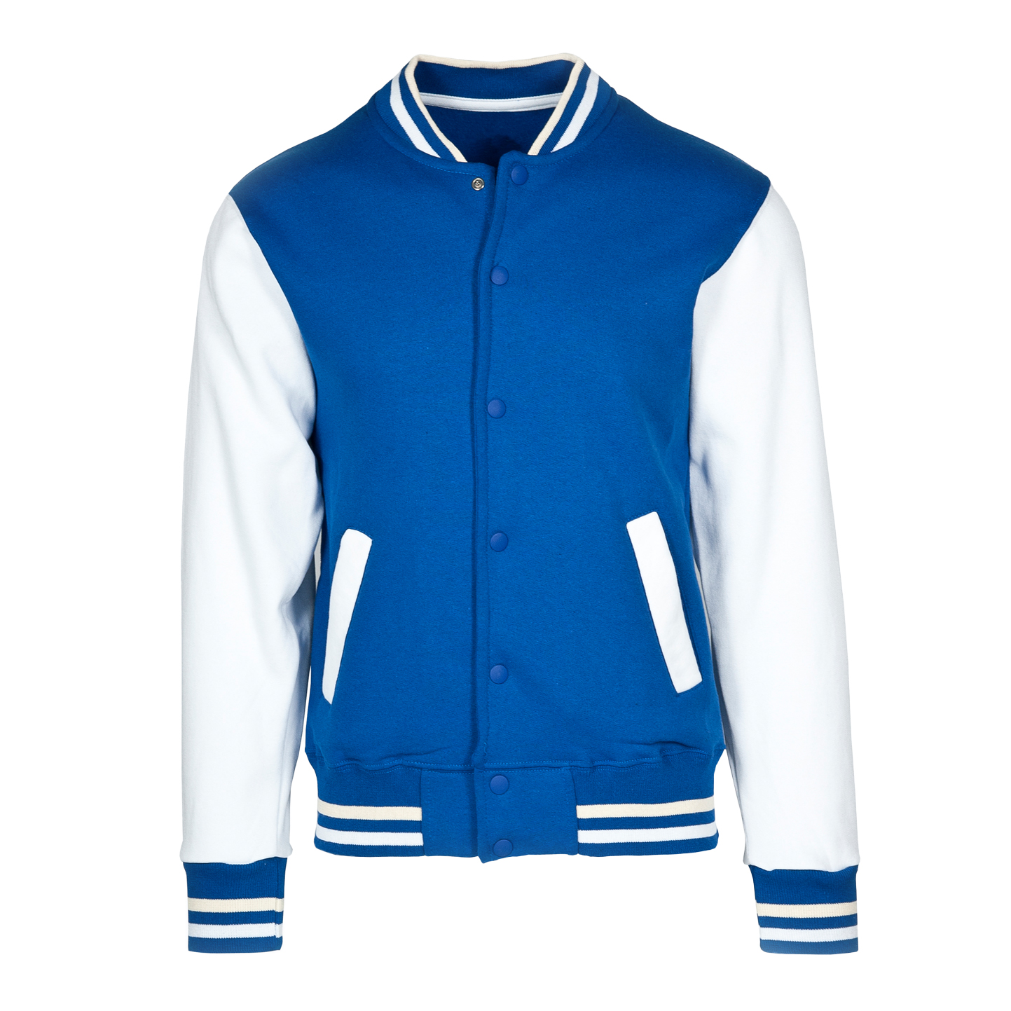 Blouson aviateur bicolore pour enfant en polaire  - 2799 - Royal Sport/Blanc