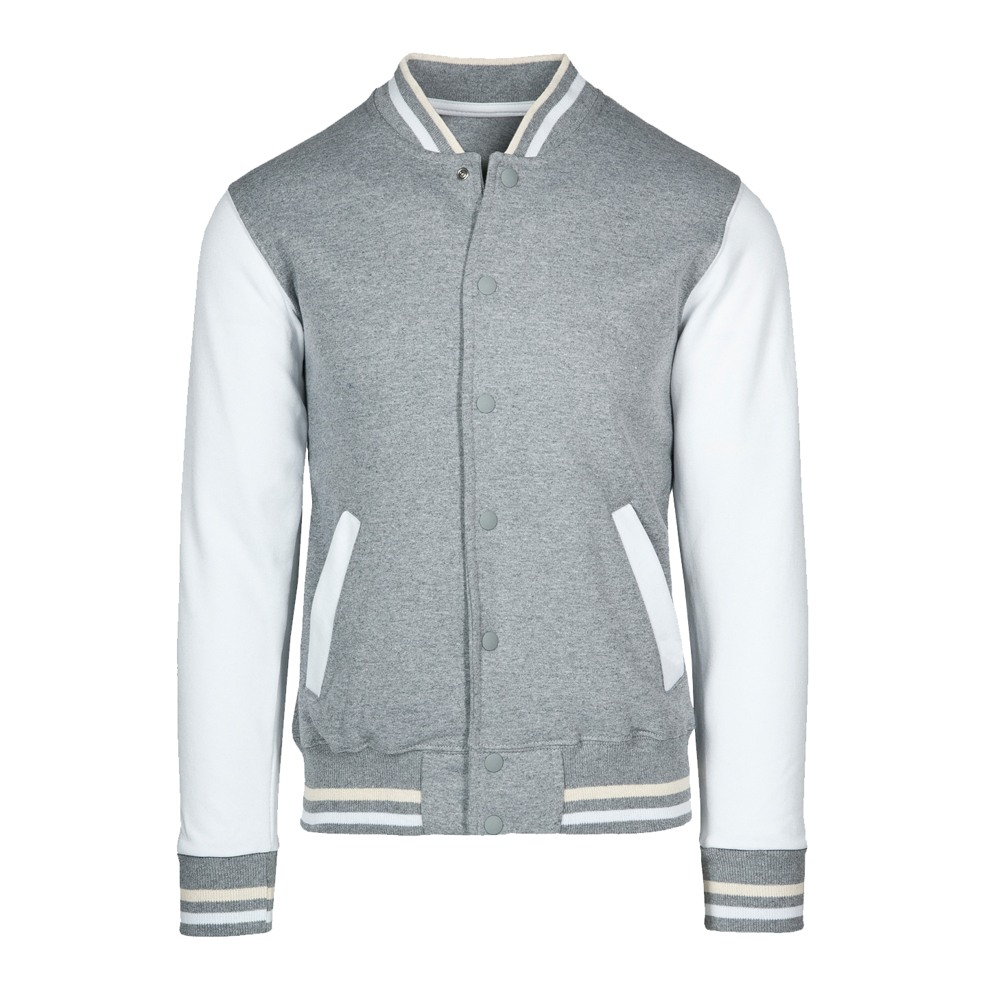 Blouson aviateur bicolore pour enfant en polaire  - 7599 - Cendre/Blanc