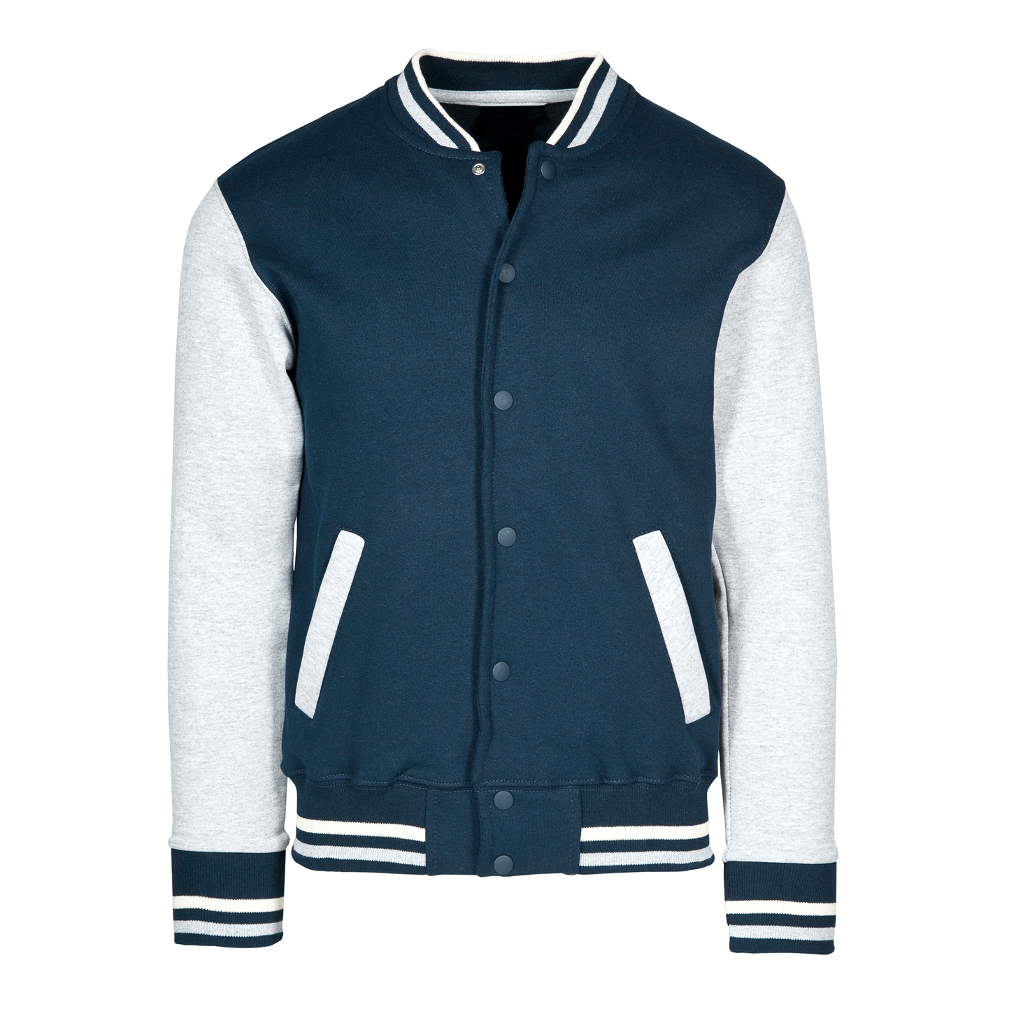 Blouson aviateur bicolore pour enfant en polaire  - 1836 - Bleu/Gris