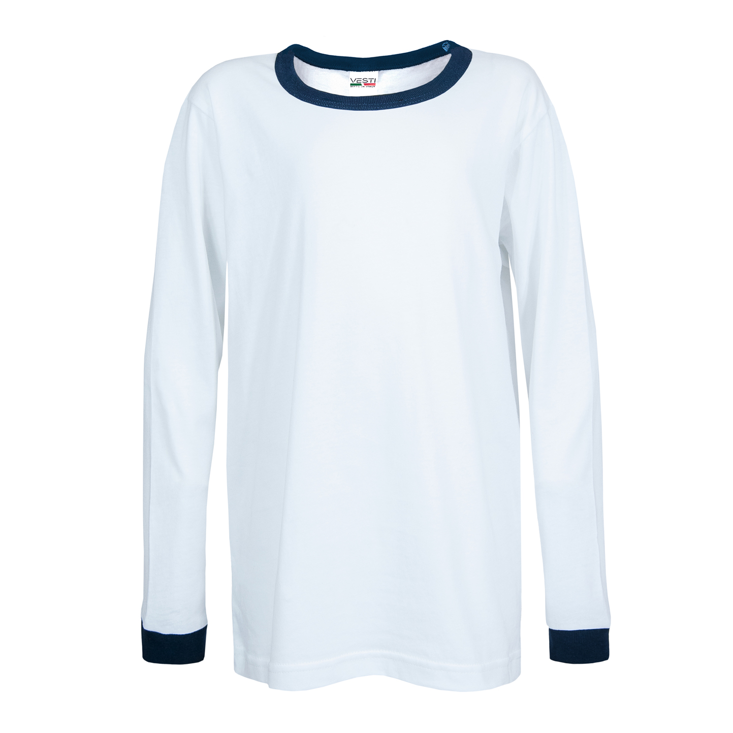 chemise à manches longues pour enfants  - 99NY - Blanc/Bleu marine