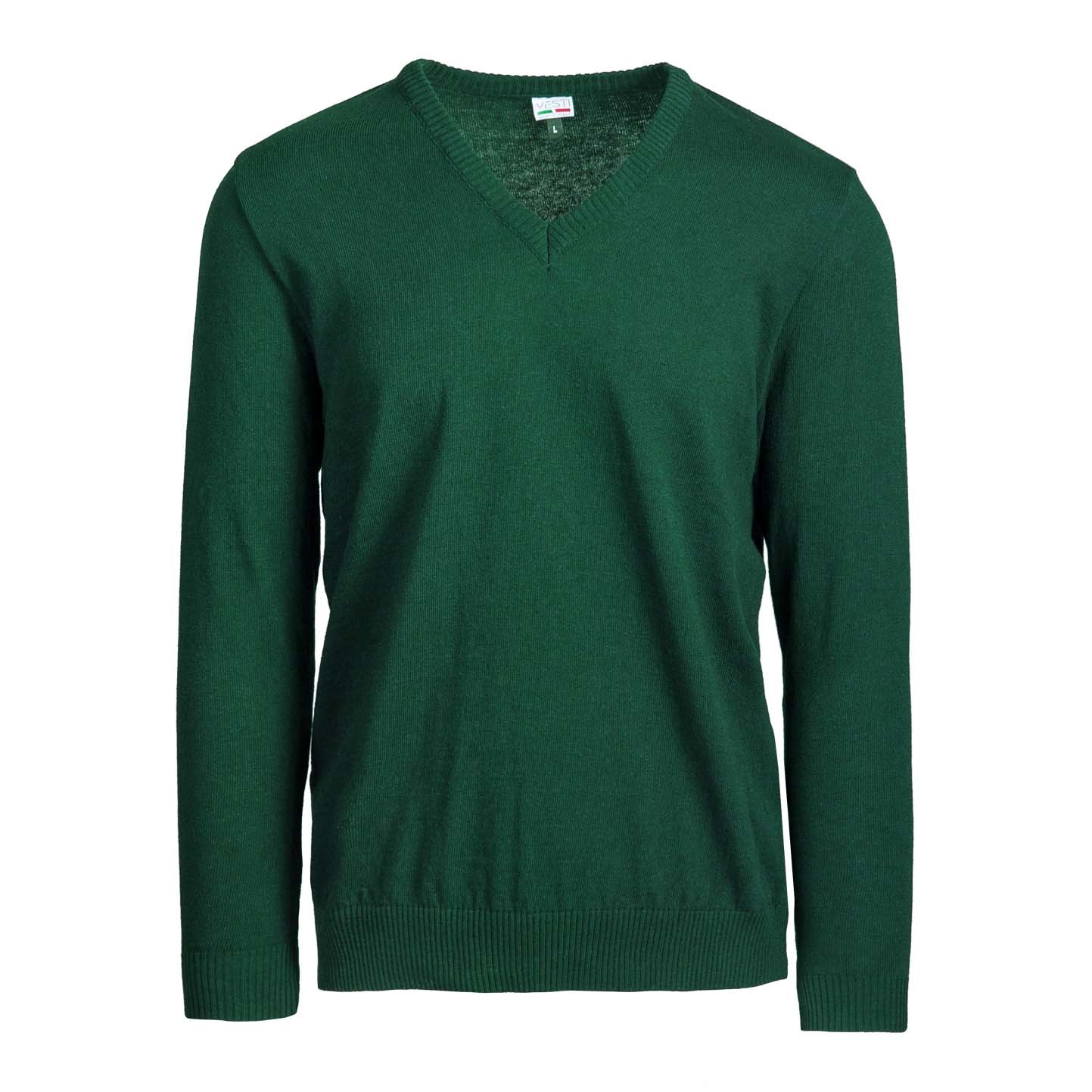 Kinderpullover met V-hals - 55G - 55 g - Diepgroen