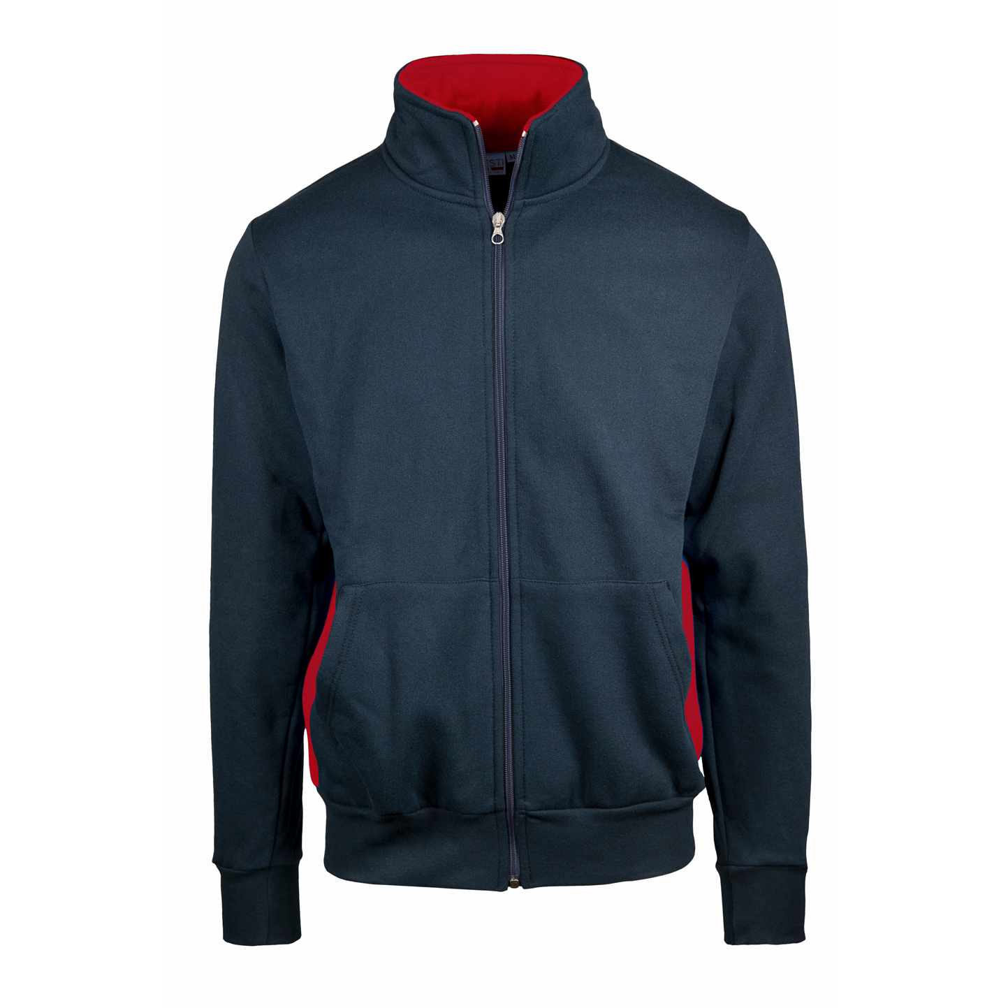 Veste sweat-shirt longue zippée avec côtés contrastés - 1828 - Bleu/Rouge S OUT7