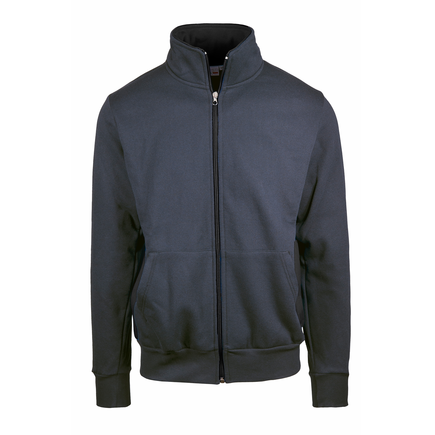 Veste sweat-shirt longue zippée avec côtés contrastés - 2212 - Plomb/Noir S OUT7
