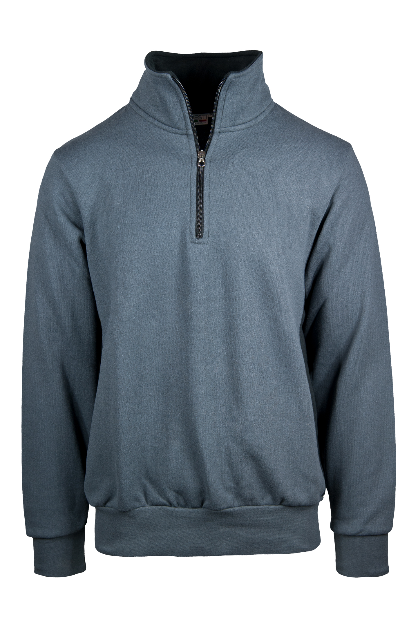 Sweat-shirt à col zippé avec côtés contrastés - 2212 - Plomb/Noir S OUT7