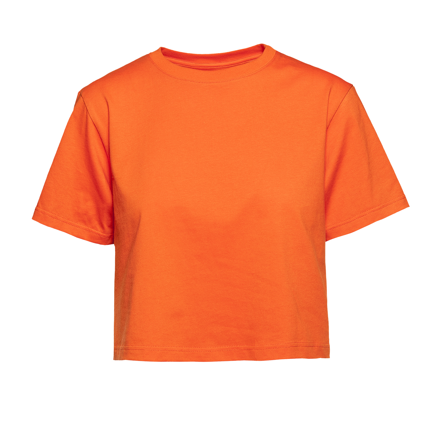 Pull à manches courtes et col rond pour femme - OG - Orange