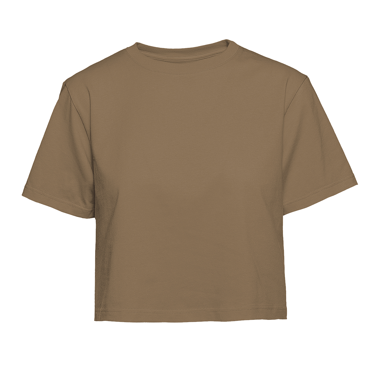 Pull à manches courtes et col rond pour femme - TB - Tabac
