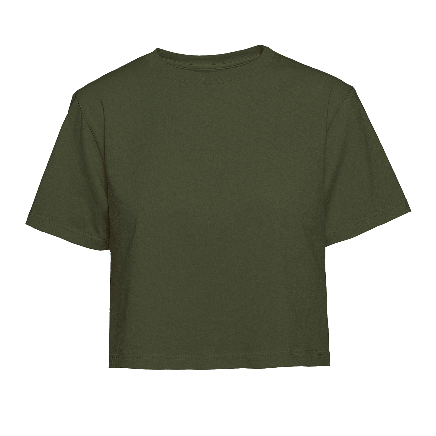 Pull à manches courtes et col rond pour femme - BS - Vert militaire