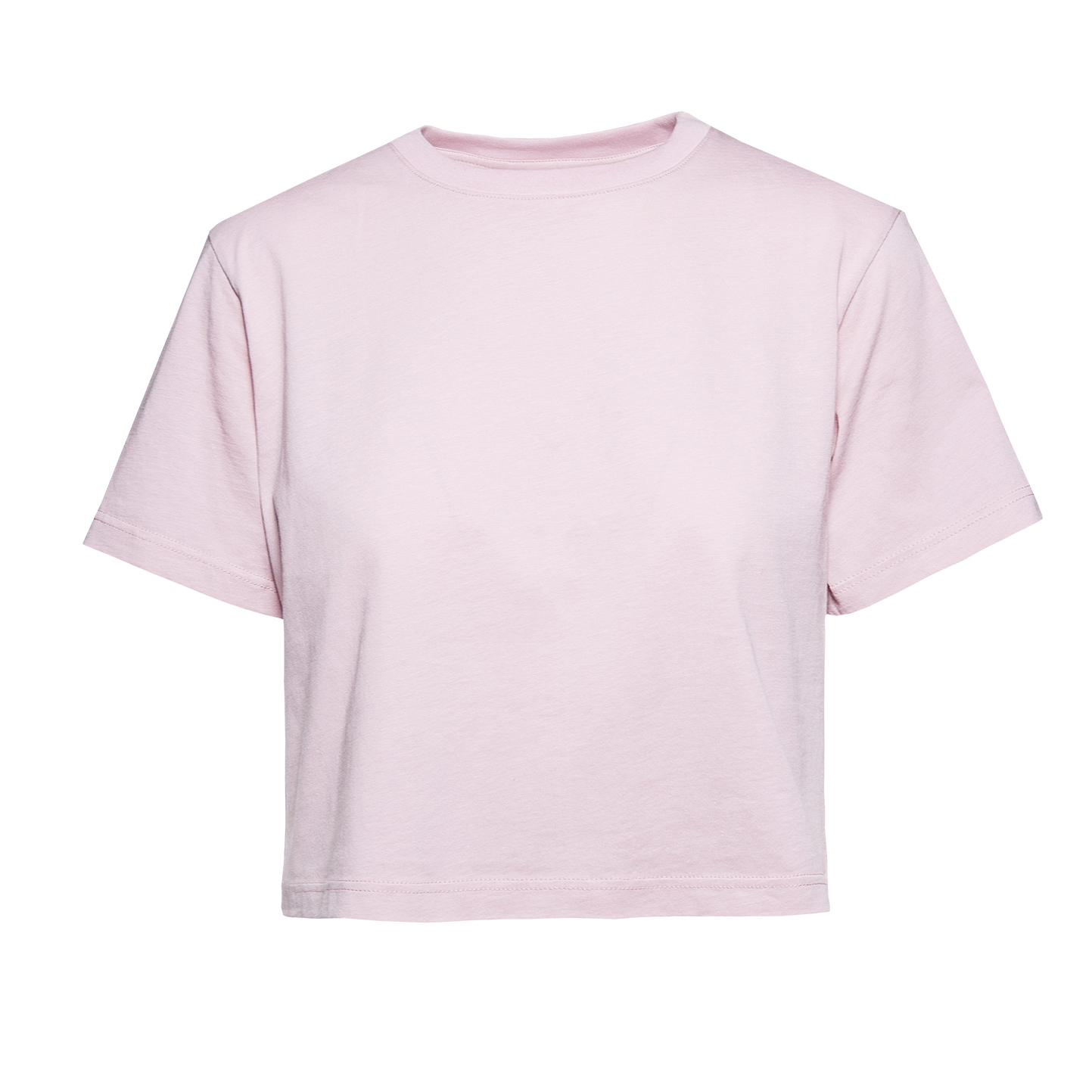 Pull à manches courtes et col rond pour femme - PK - Rose