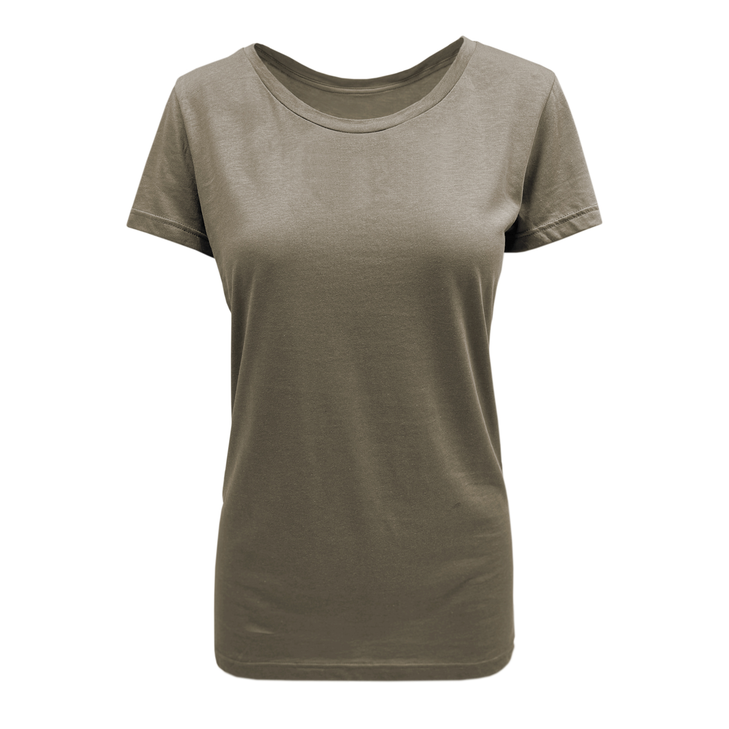 Pull en modal pour femme, col rond et manches courtes - FN - Boue