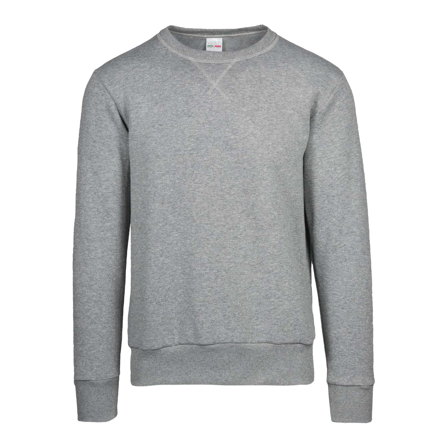 Zachte French Terry trui met ronde hals - MC - Mc Melange Light
