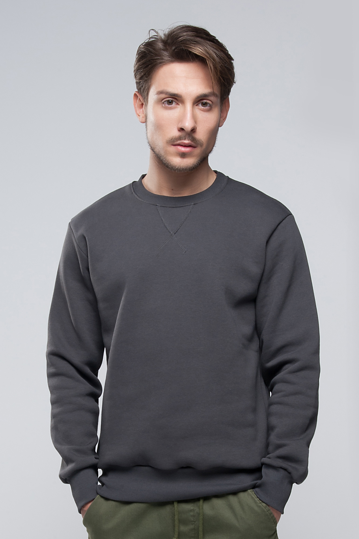 Zachte French Terry trui met ronde hals