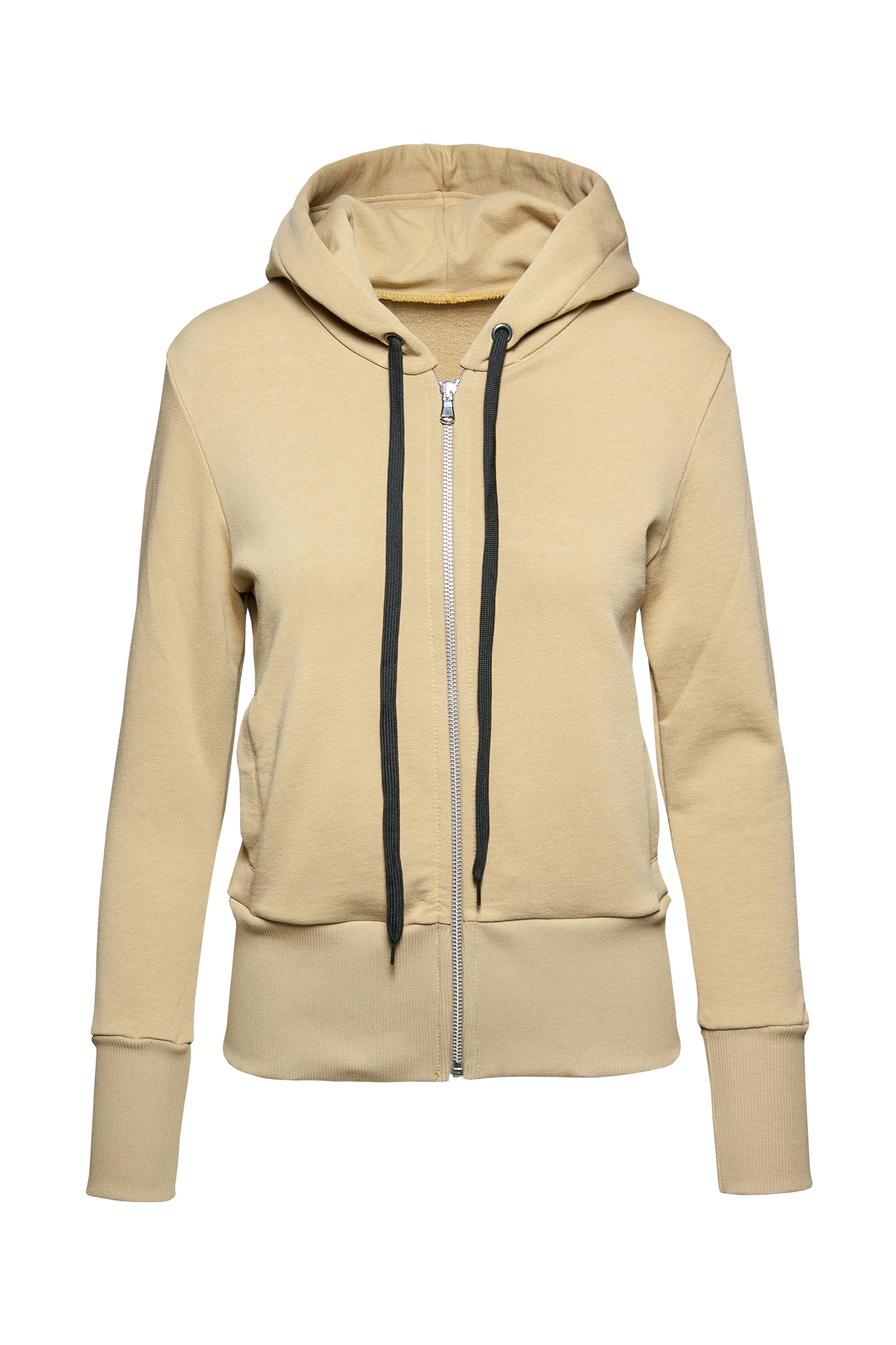 Sweat à capuche zippé doux pour femme  - CL - Chameau