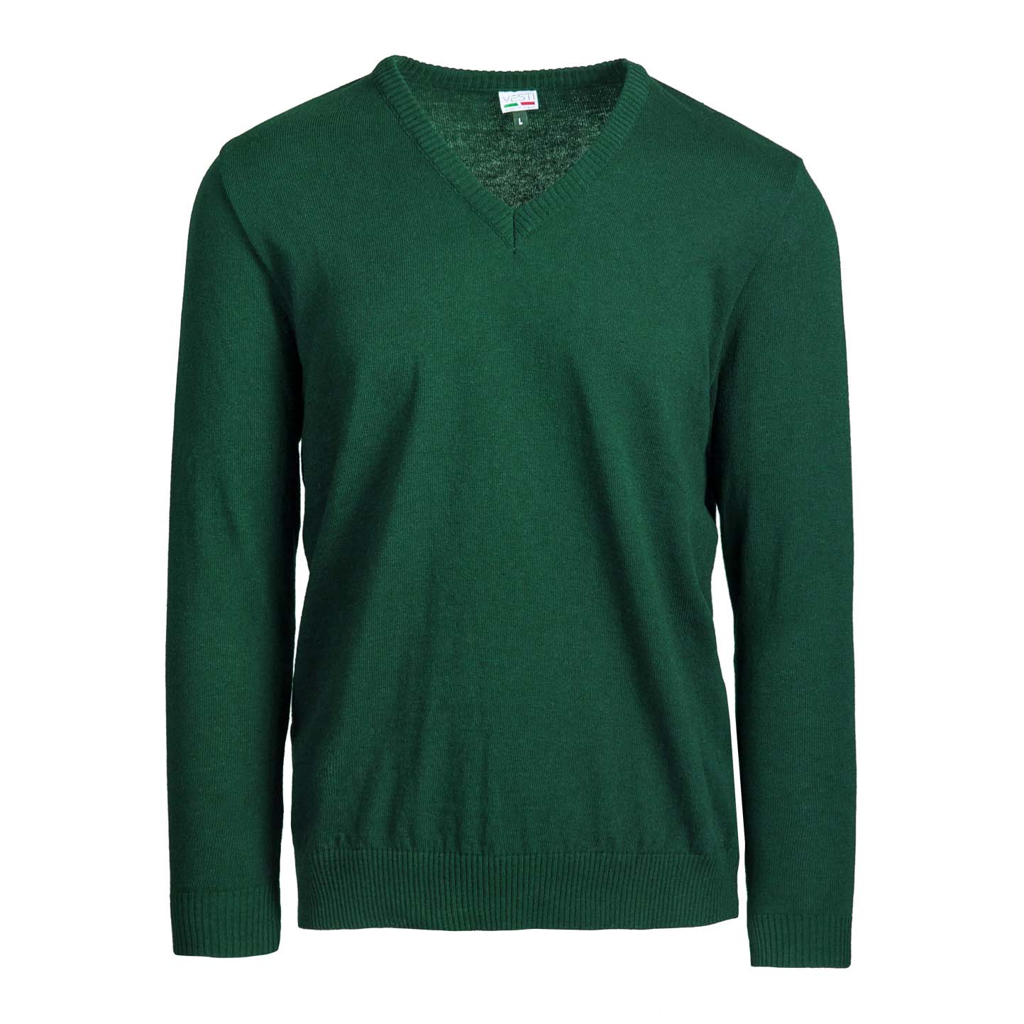 Pull unisexe à col en V - 55G - Vert foncé