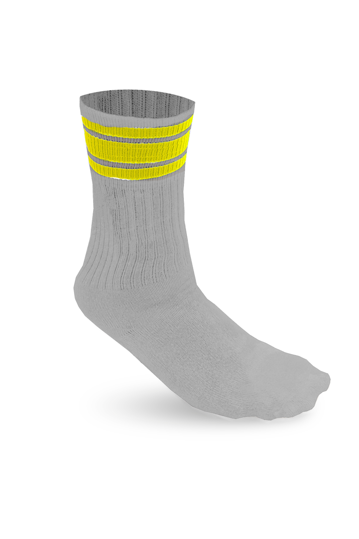 Chaussettes de basket-ball - 0530 - Gris/Jaune fluorescent