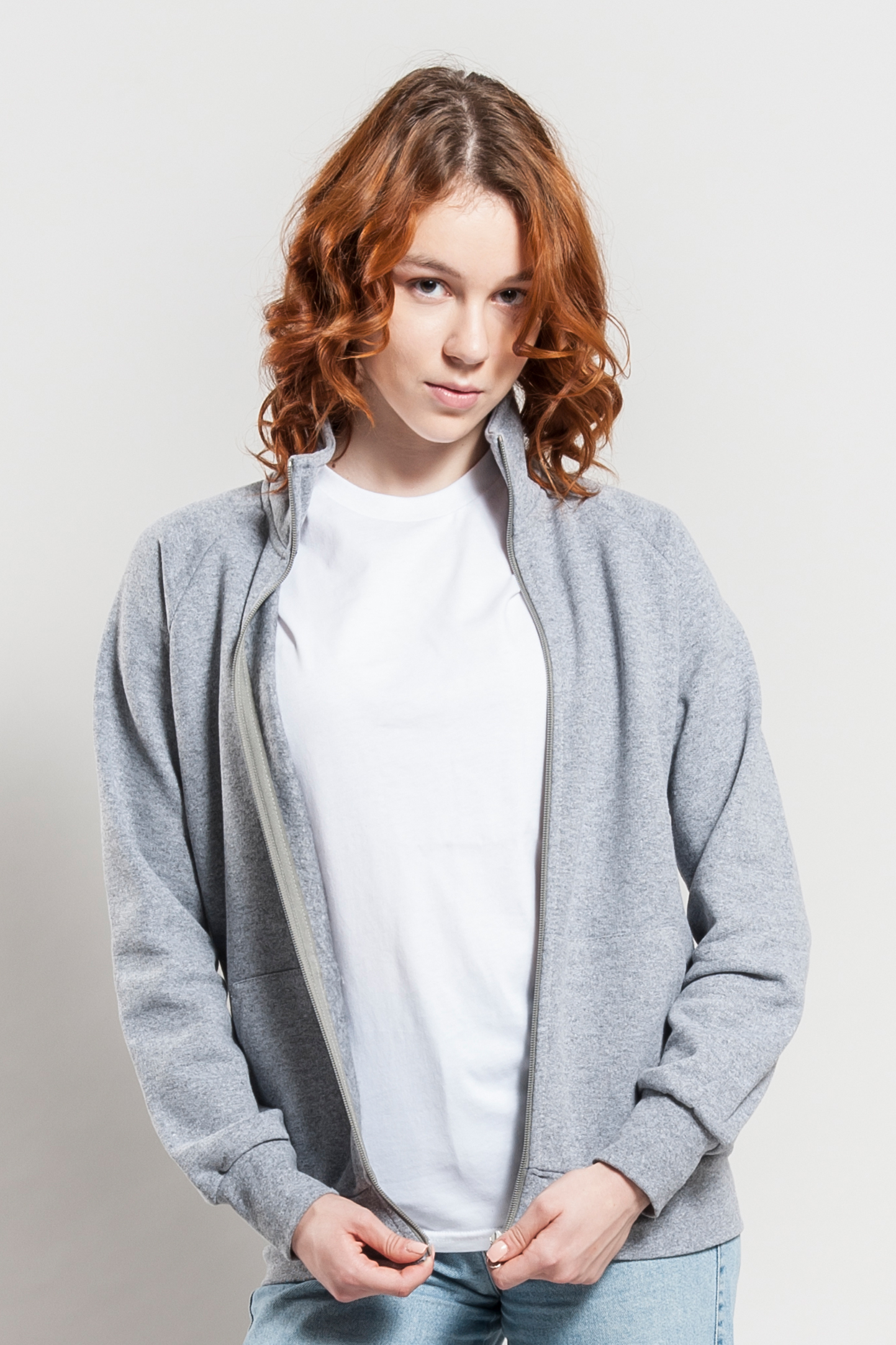 Damessweatshirt met lange ritssluiting