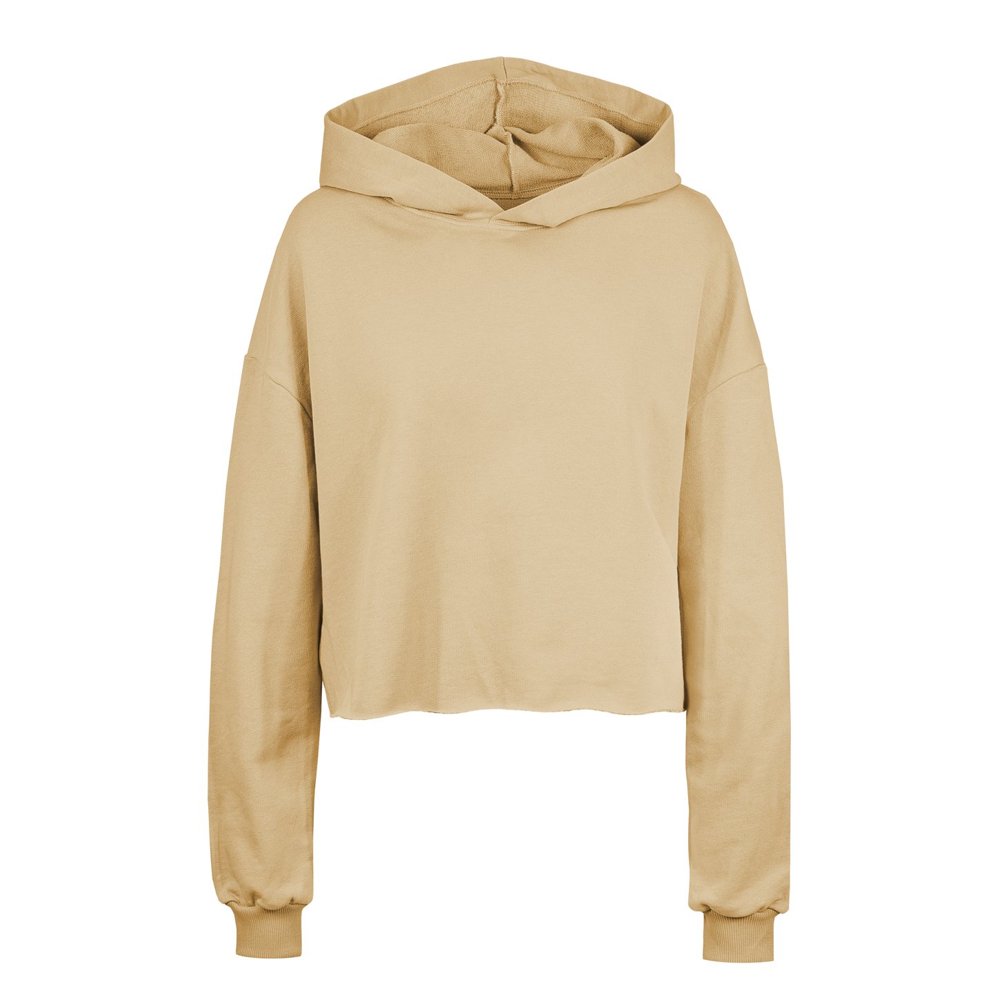 Amy cropped dameshoodie van French Terry - CL - Kameel