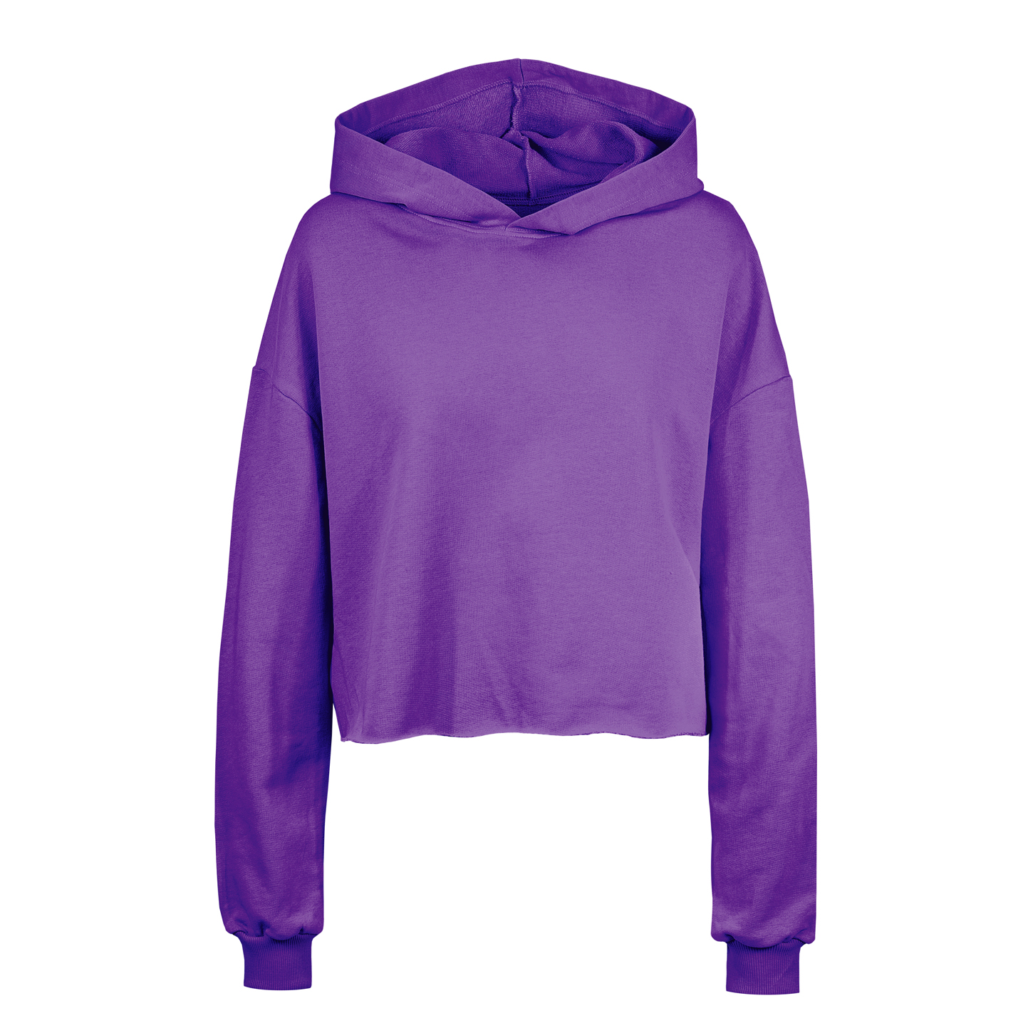 Amy cropped dameshoodie van French Terry - VI - Viola
