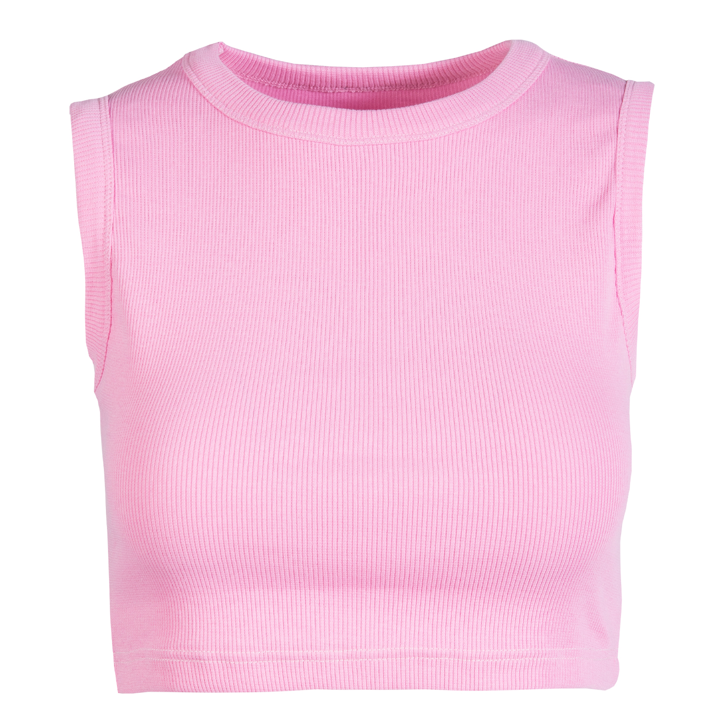 Dames crop tanktop van stretch ribstof - RL - Rosa Bubble