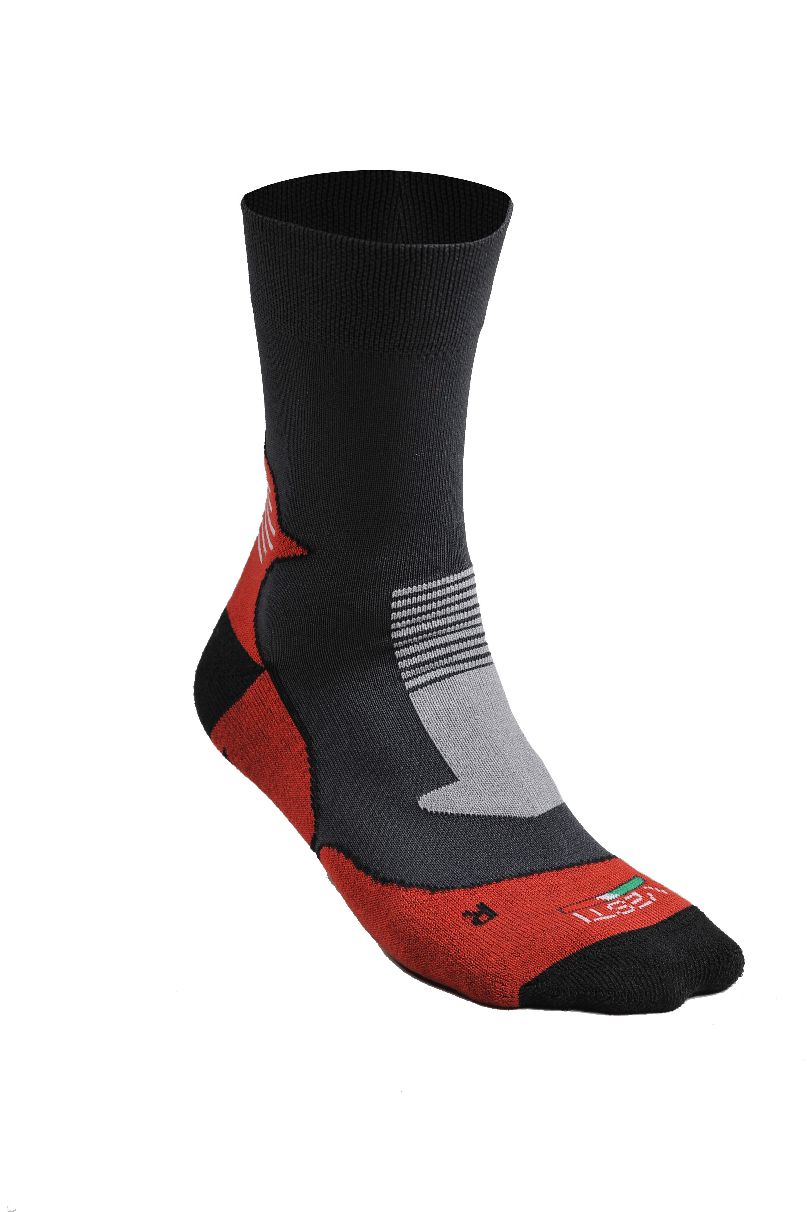 Bamboo Trekking sokken - E4 - Antraciet/Rood