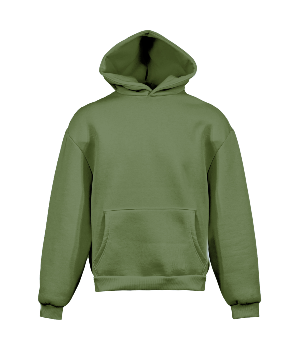 Zachte boxy hoodie - OL - Olive XXS