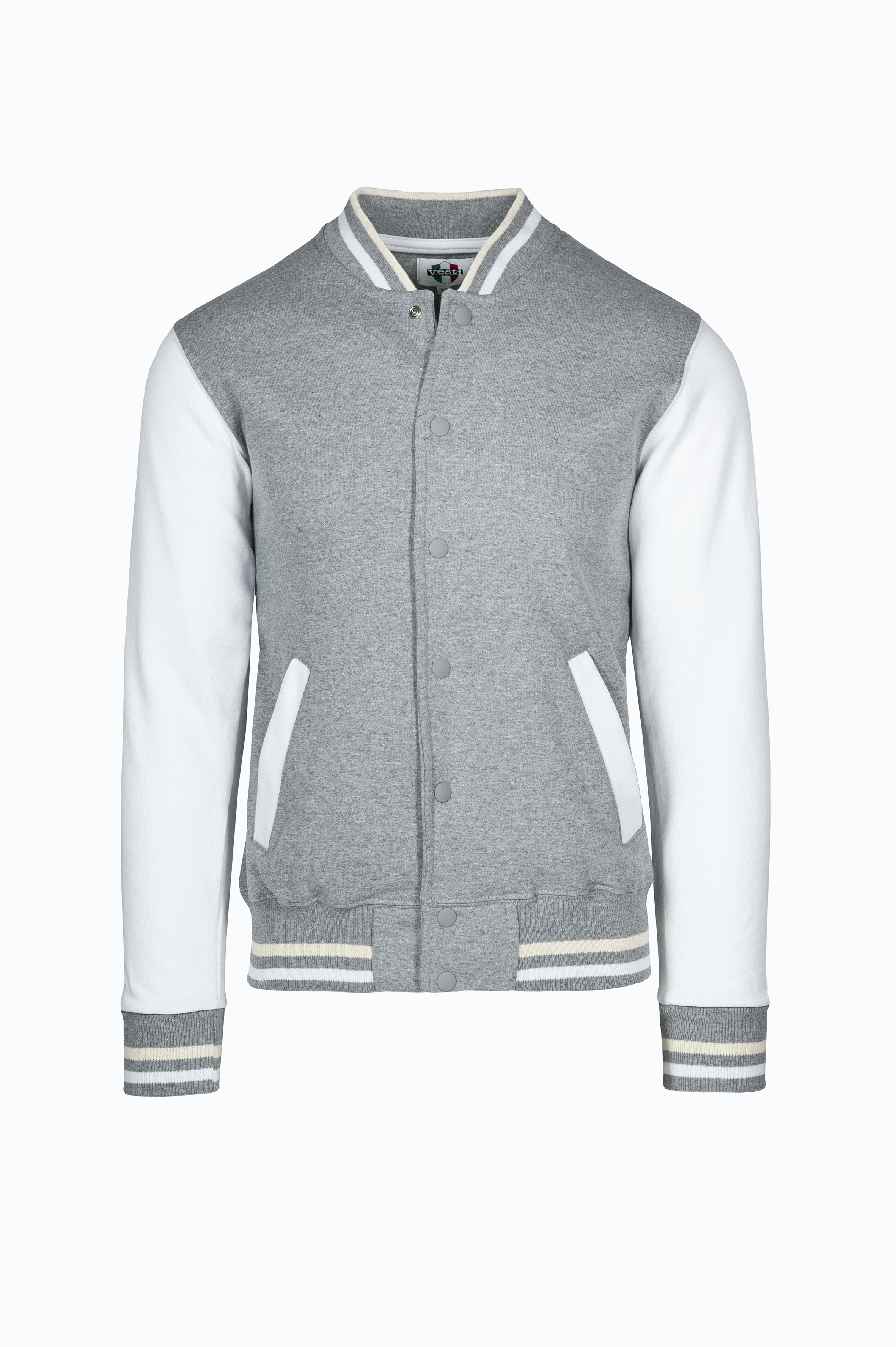 blouson aviateur bicolore - 7599 - Cendre/Blanc