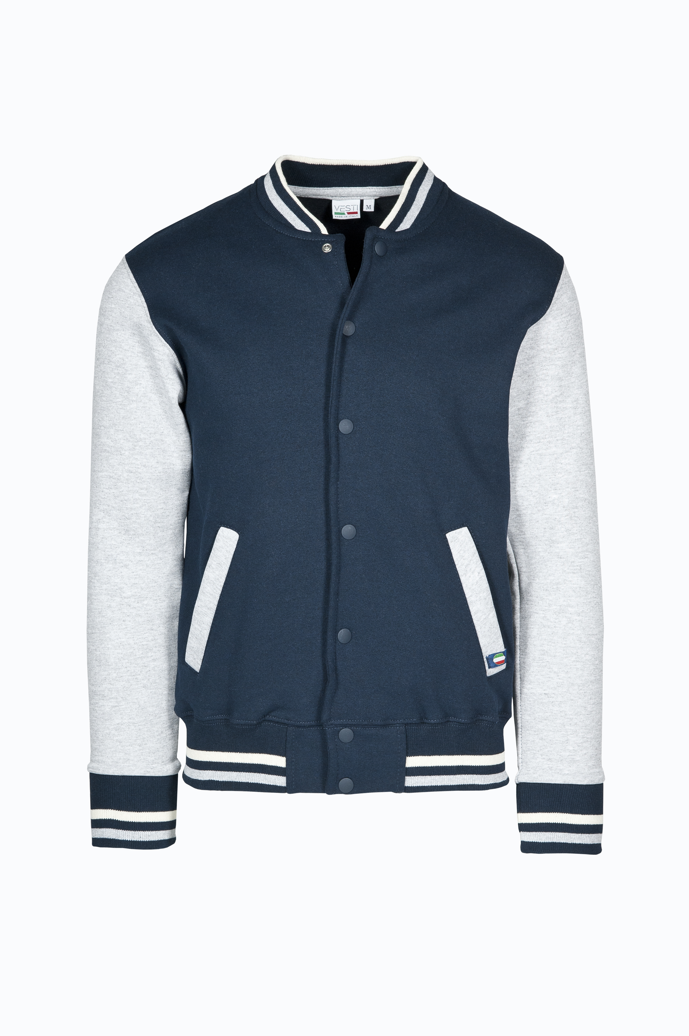 blouson aviateur bicolore - 1836 - Bleu/Gris