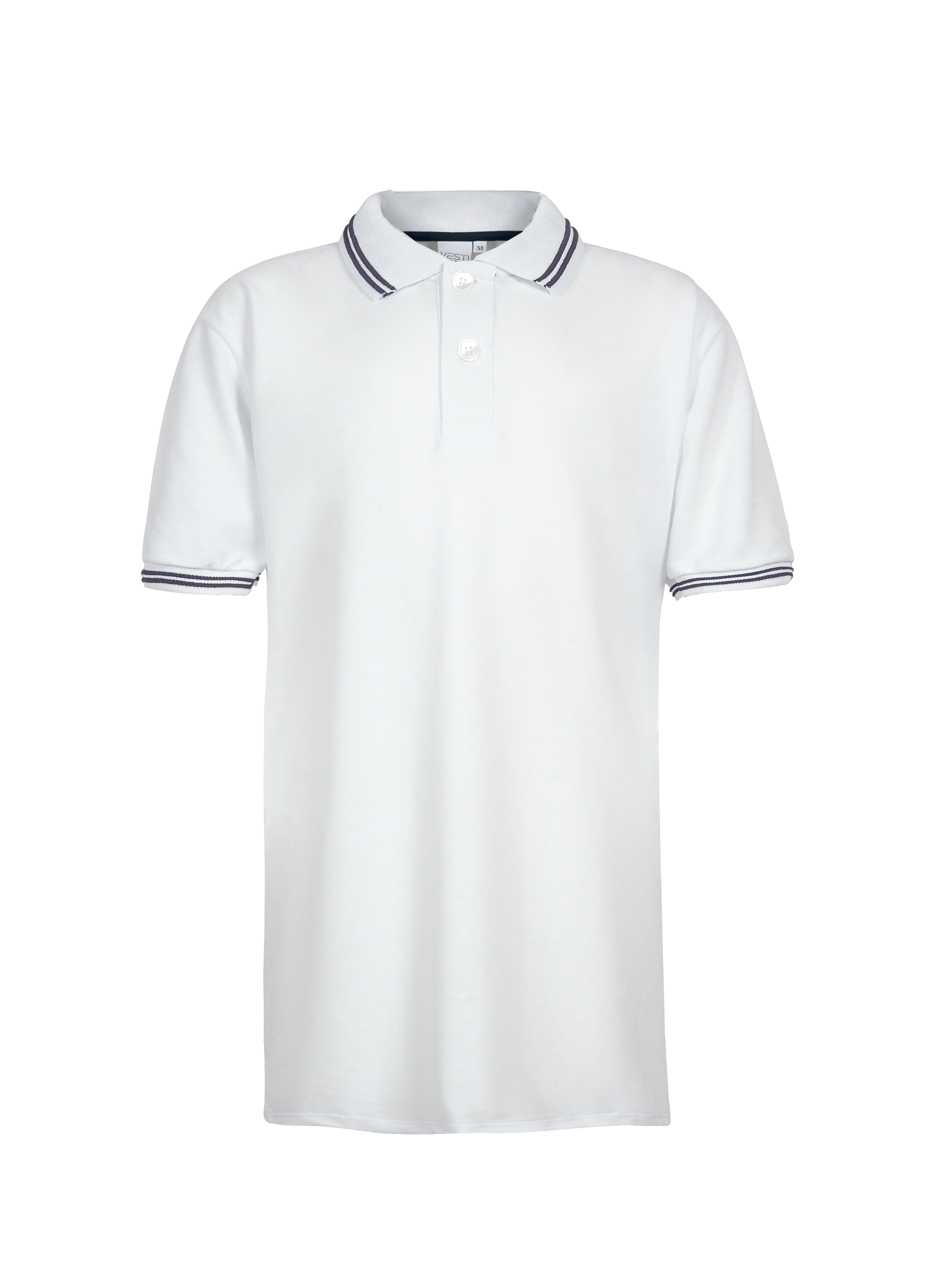 Polo à manches courtes en piqué pour enfants - 9918 - Blanc/Bleu