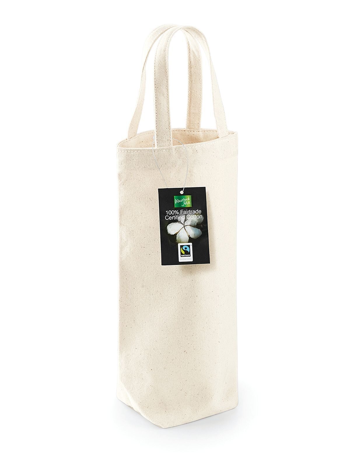 Fairtrade katoenen flessentas - NAT - Natuurlijk
