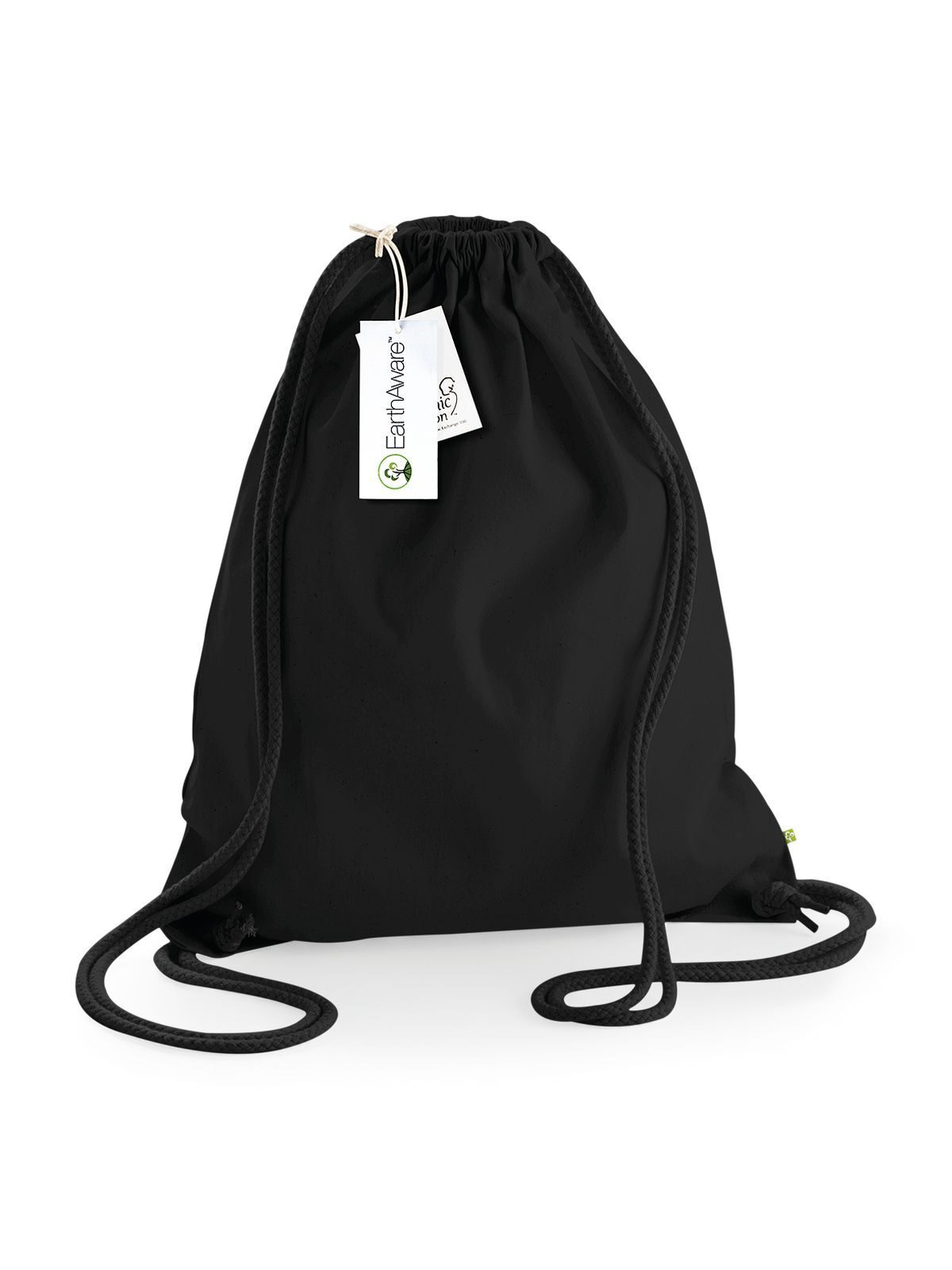EarthAware® Organische Gymsac - BLKB - Zwart/zwart