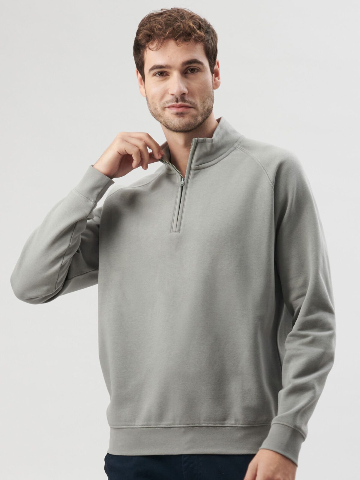 Sweat à col zippé raglan