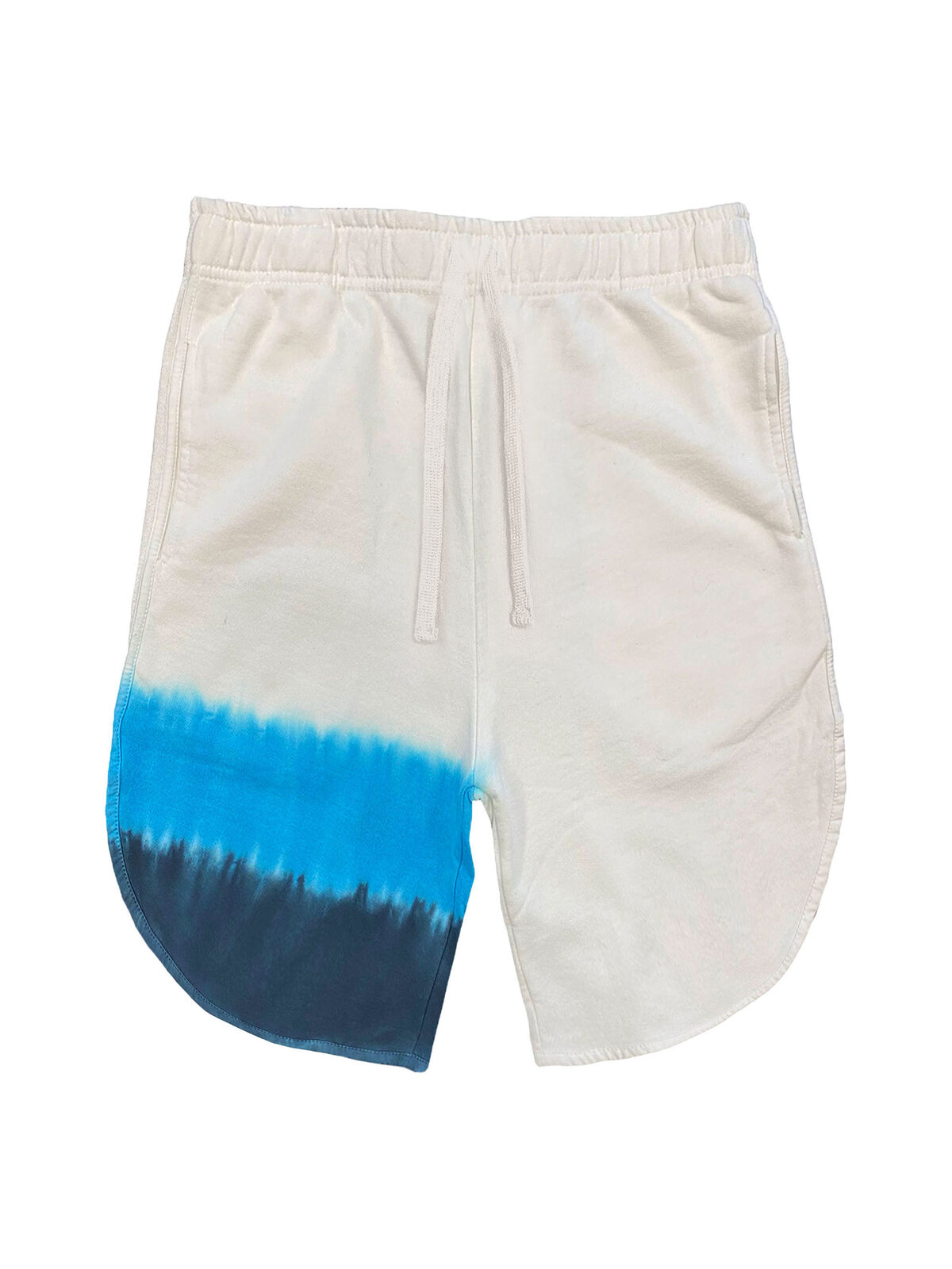Genderneutrale shorts - Rosarito - TDST1 - Tie-dye strepen in blauwe kleuren