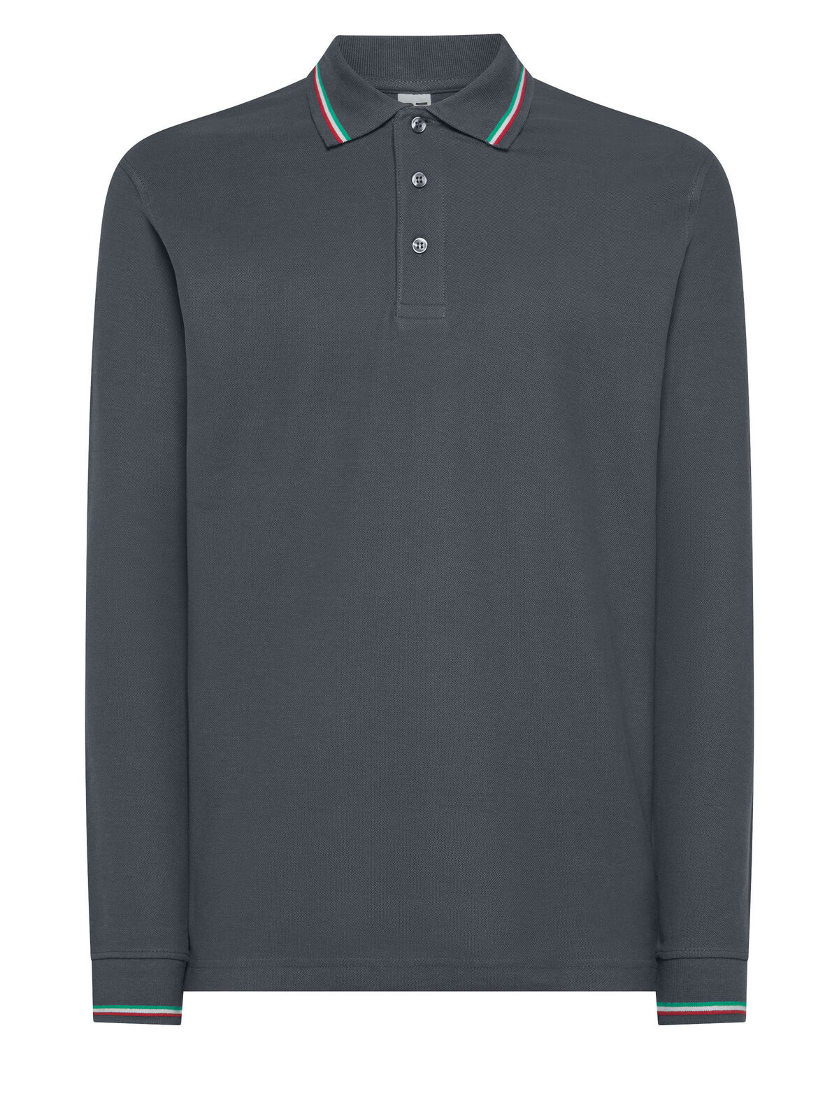 Polo met lange mouwen uit Italië - DG - Donkergrijs