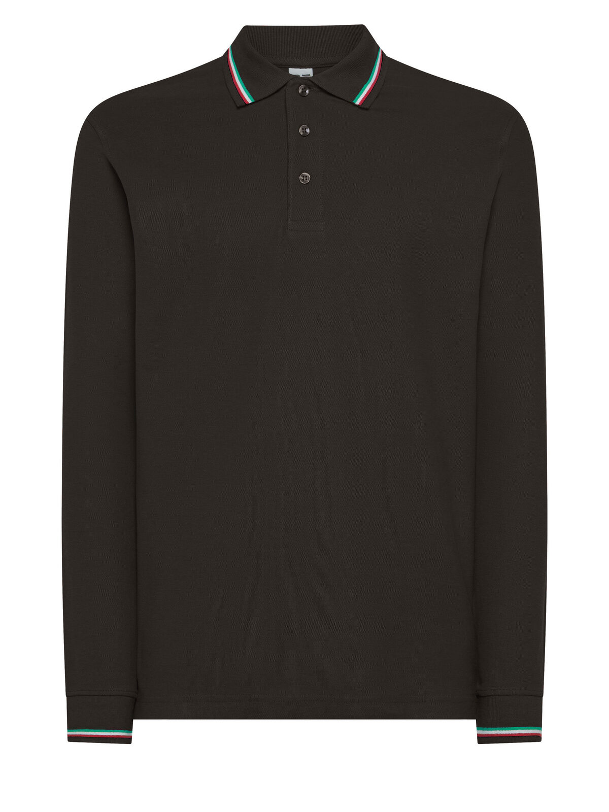 Polo met lange mouwen uit Italië - BK - Zwart