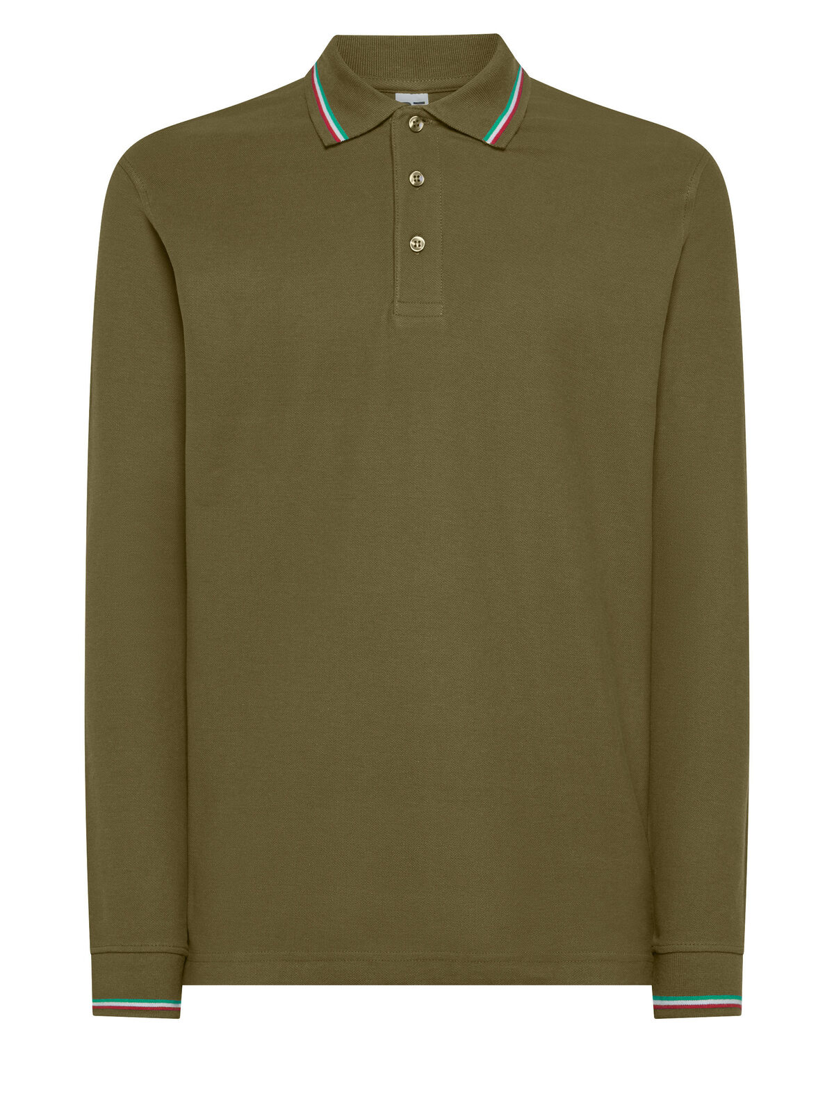 Polo met lange mouwen uit Italië - OL - Olive