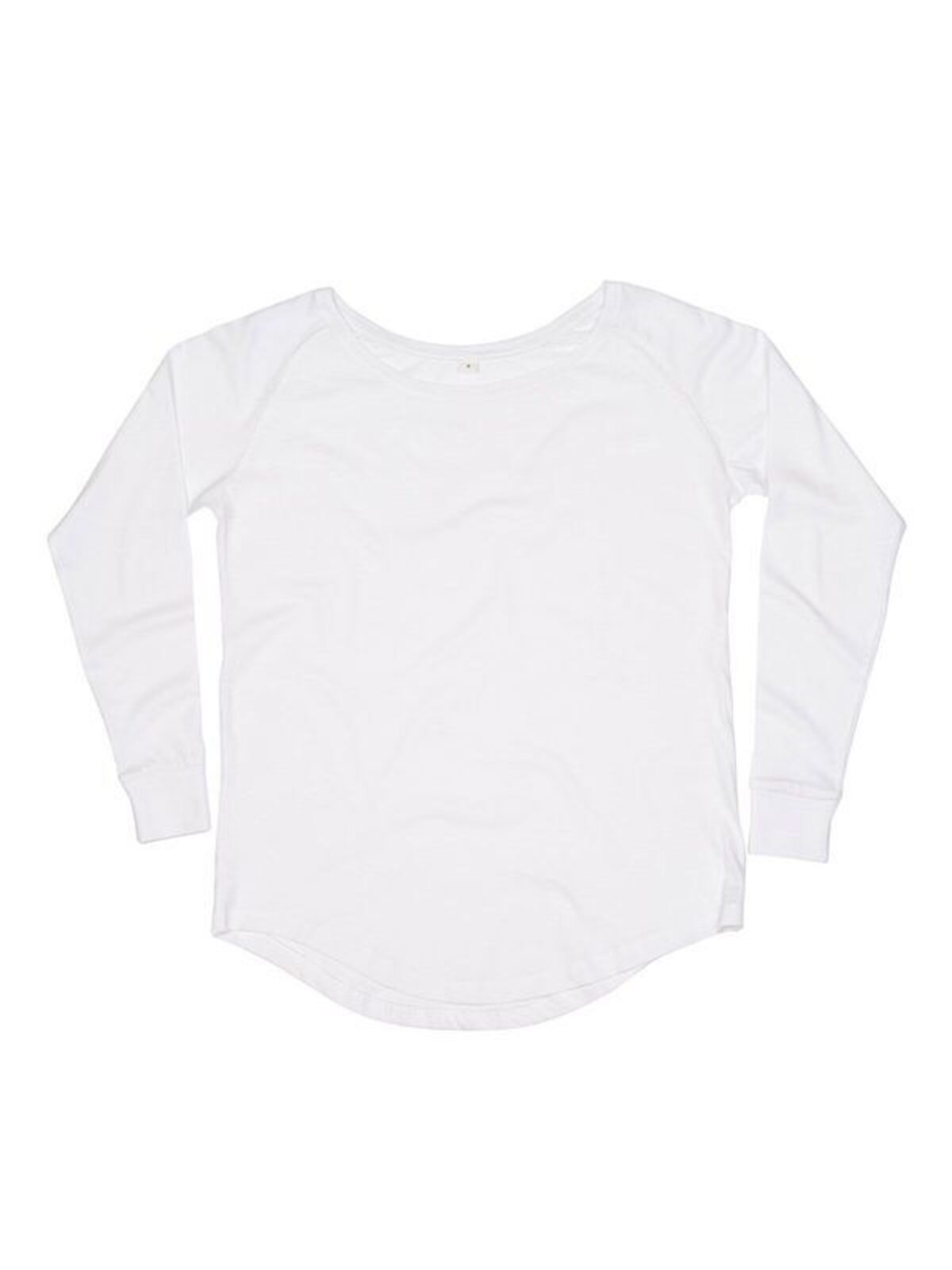 Dames T-shirt met lange mouwen en losse pasvorm - WH - Wit