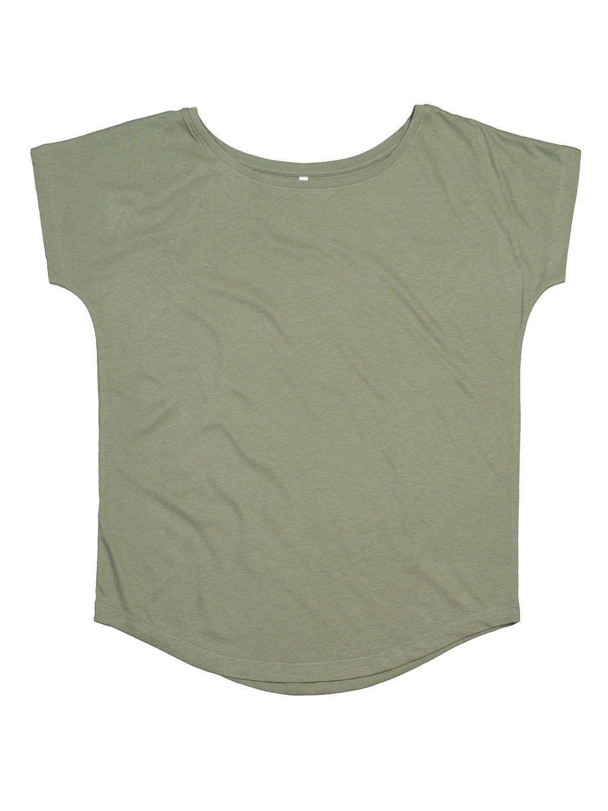 Dames T-shirt met losse pasvorm - Zachte olijf